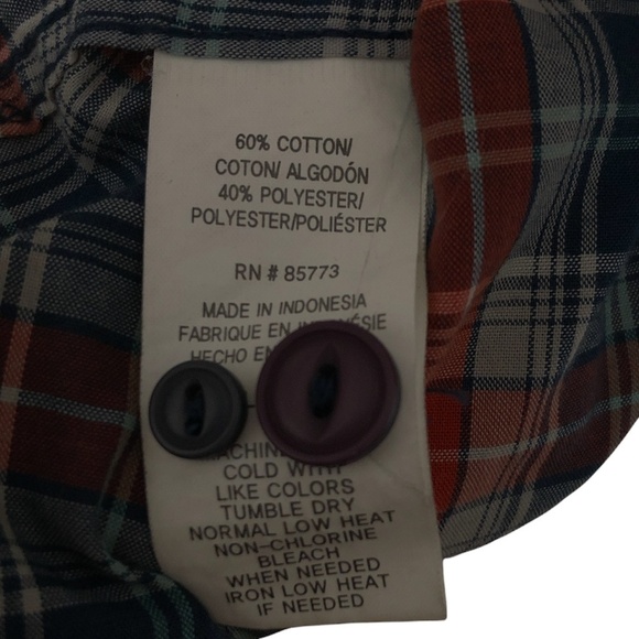 O'NEILL Button Down Shirt Men's Size Large Red Multicolor Classic-Fit Casual - Picture 6 of 8